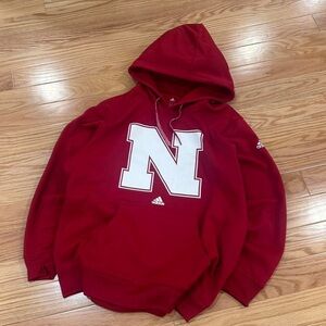 Adidas Maroon Hoodie with Bold Lettering